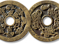 “顺风大吉平安吉庆”背“童子推车聚宝盆”花钱