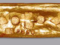 “兰州X庆·上上·足赤·丰·丰·重量9.850”十两金条