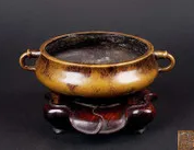 高氏家藏款铜双耳香炉